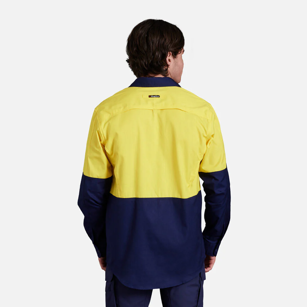 King Gee Workcool 2 Hi-Vis Two Tone Long Sleeve Drill Work Shirt (K54870) - Image 17