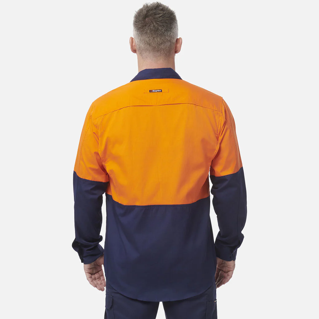 King Gee Workcool 2 Hi-Vis Two Tone Long Sleeve Drill Work Shirt (K54870) - Image 2