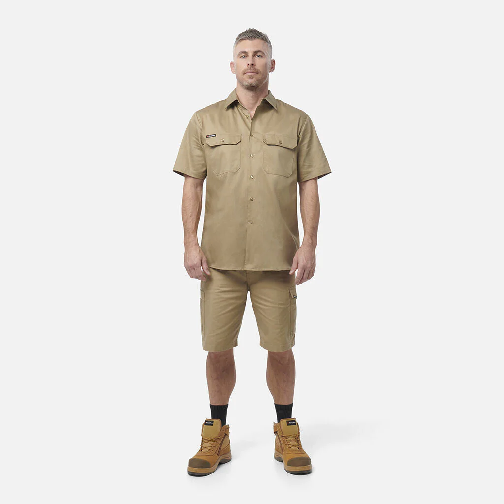 King Gee Originals Short Sleeve Open Front Cotton Drill Work Shirt (K04030) - Image 13