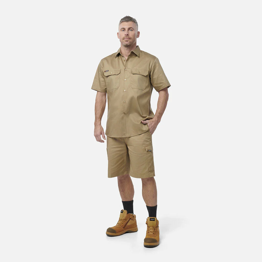 King Gee Originals Short Sleeve Open Front Cotton Drill Work Shirt (K04030) - Image 14