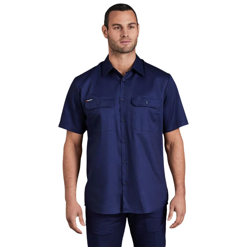 King Gee Originals Short Sleeve Open Front Cotton Drill Work Shirt (K04030) - Image 15
