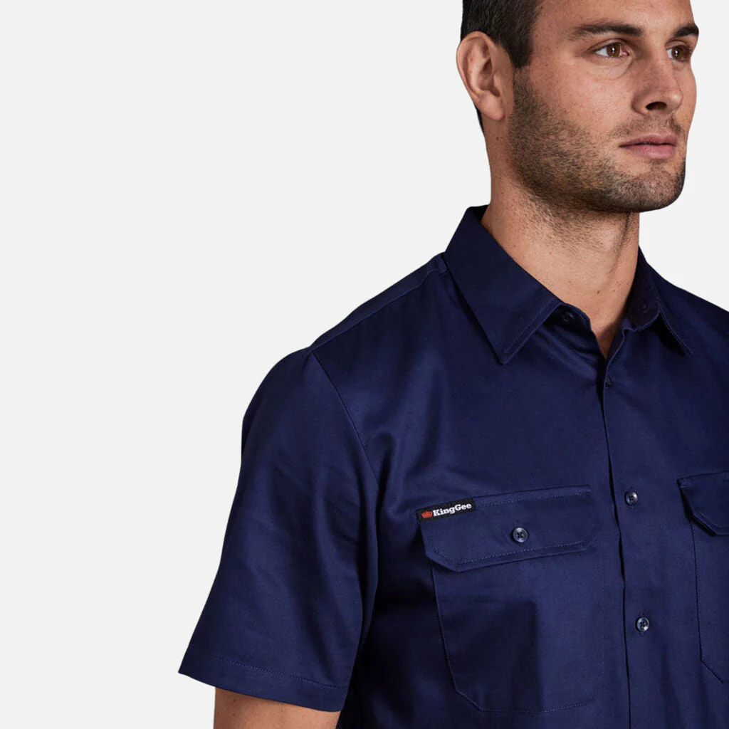 King Gee Originals Short Sleeve Open Front Cotton Drill Work Shirt (K04030) - Image 18
