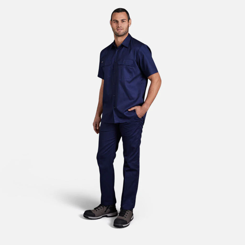King Gee Originals Short Sleeve Open Front Cotton Drill Work Shirt (K04030) - Image 20