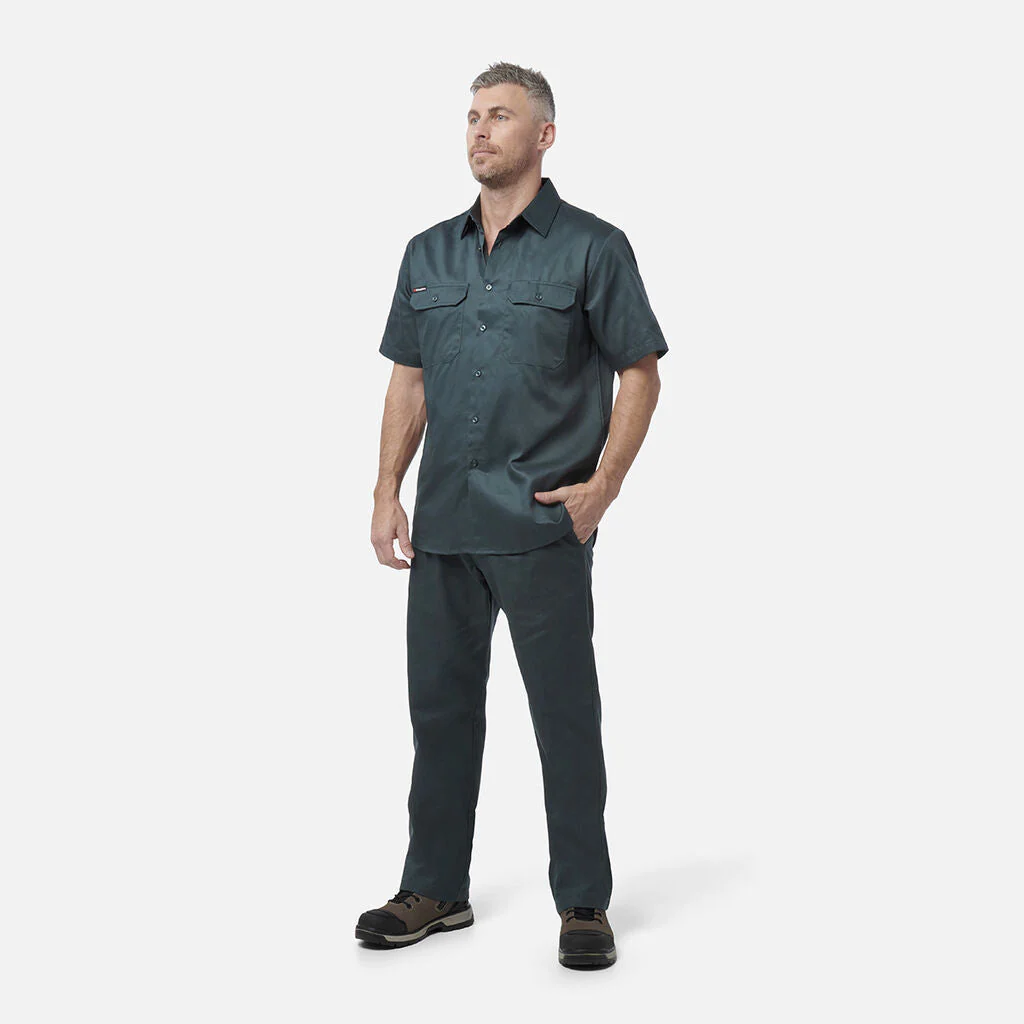 King Gee Originals Short Sleeve Open Front Cotton Drill Work Shirt (K04030) - Image 8