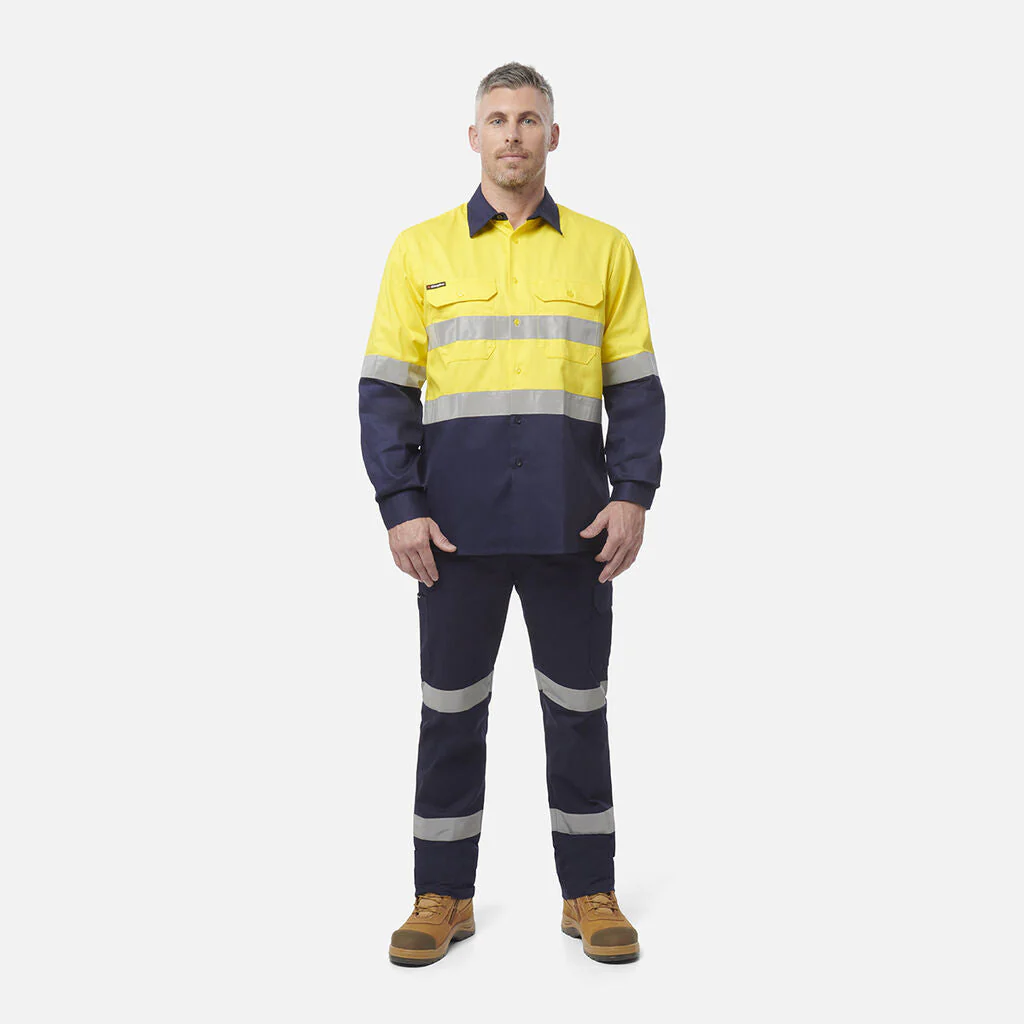 King Gee Originals Hi-Vis Reflective Two Tone Long Sleeve Work Shirt (K54315) - Image 11