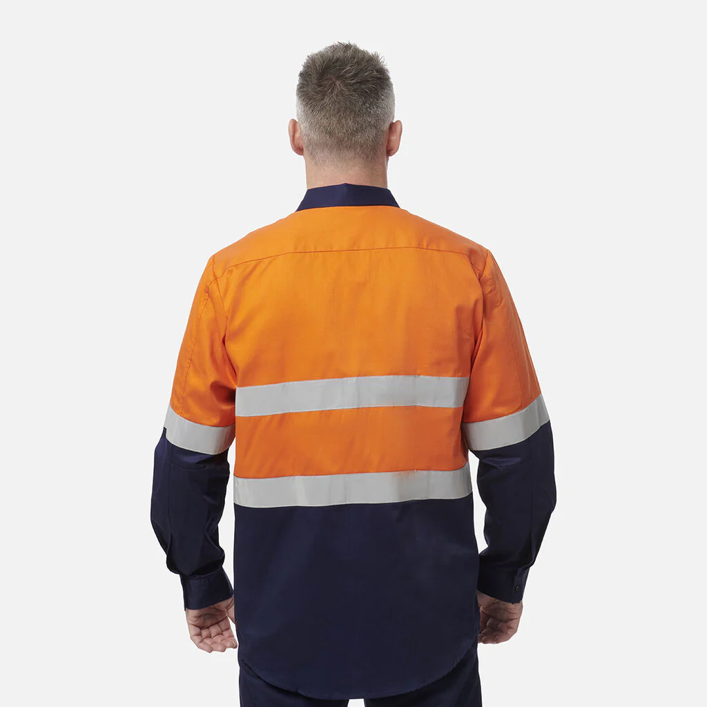 King Gee Originals Hi-Vis Reflective Two Tone Long Sleeve Work Shirt (K54315) - Image 4