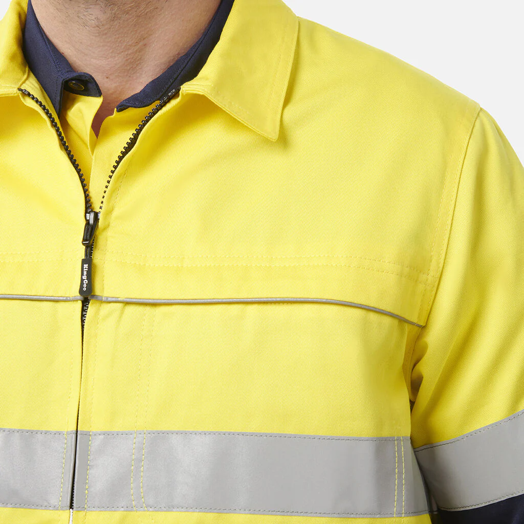 King Gee Originals Hi-Vis Reflective Cotton Drill Work Jacket (K55905) - Image 6