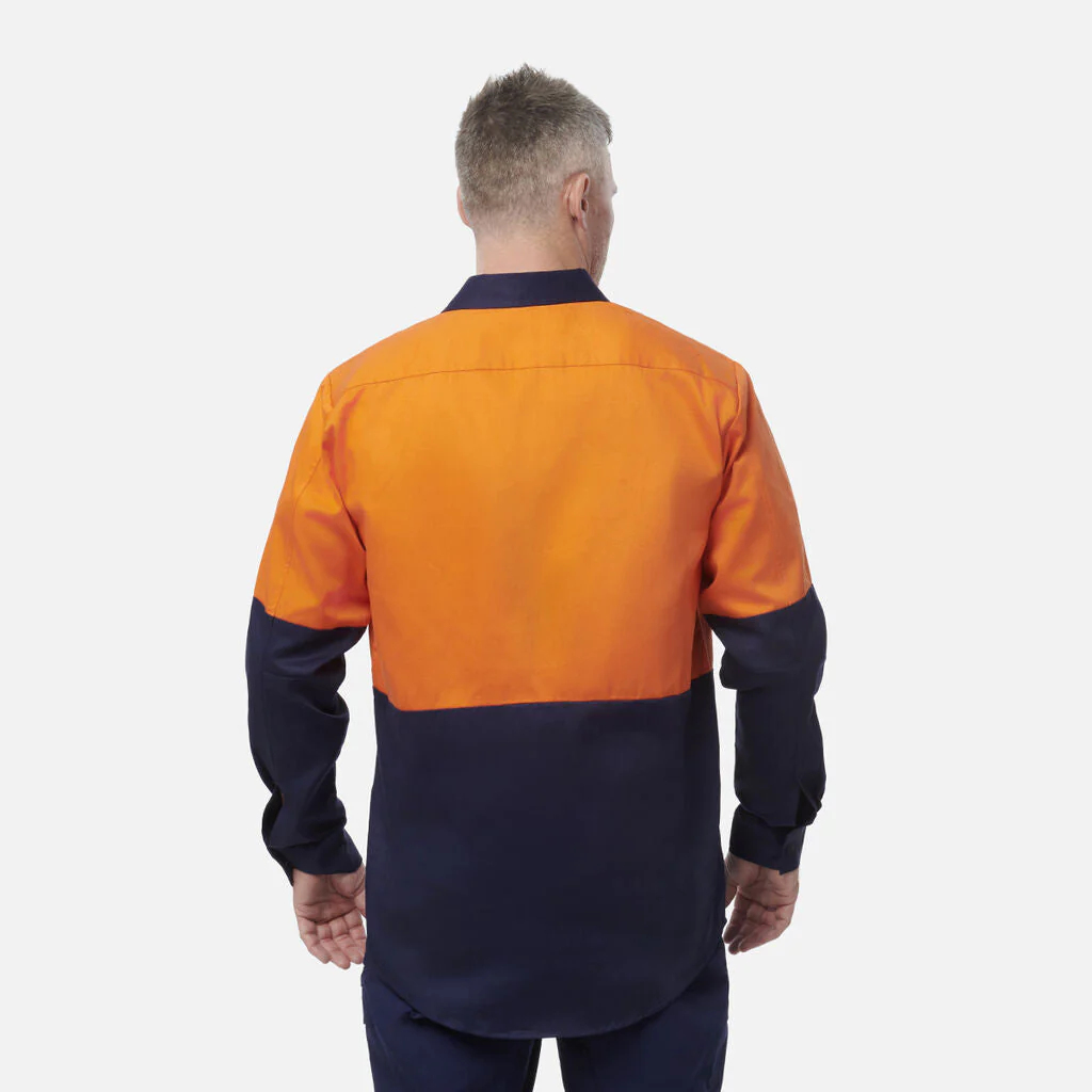 King Gee Originals Hi-Vis Long Sleeve Drill Work Shirt ( K54015 ) - Image 2
