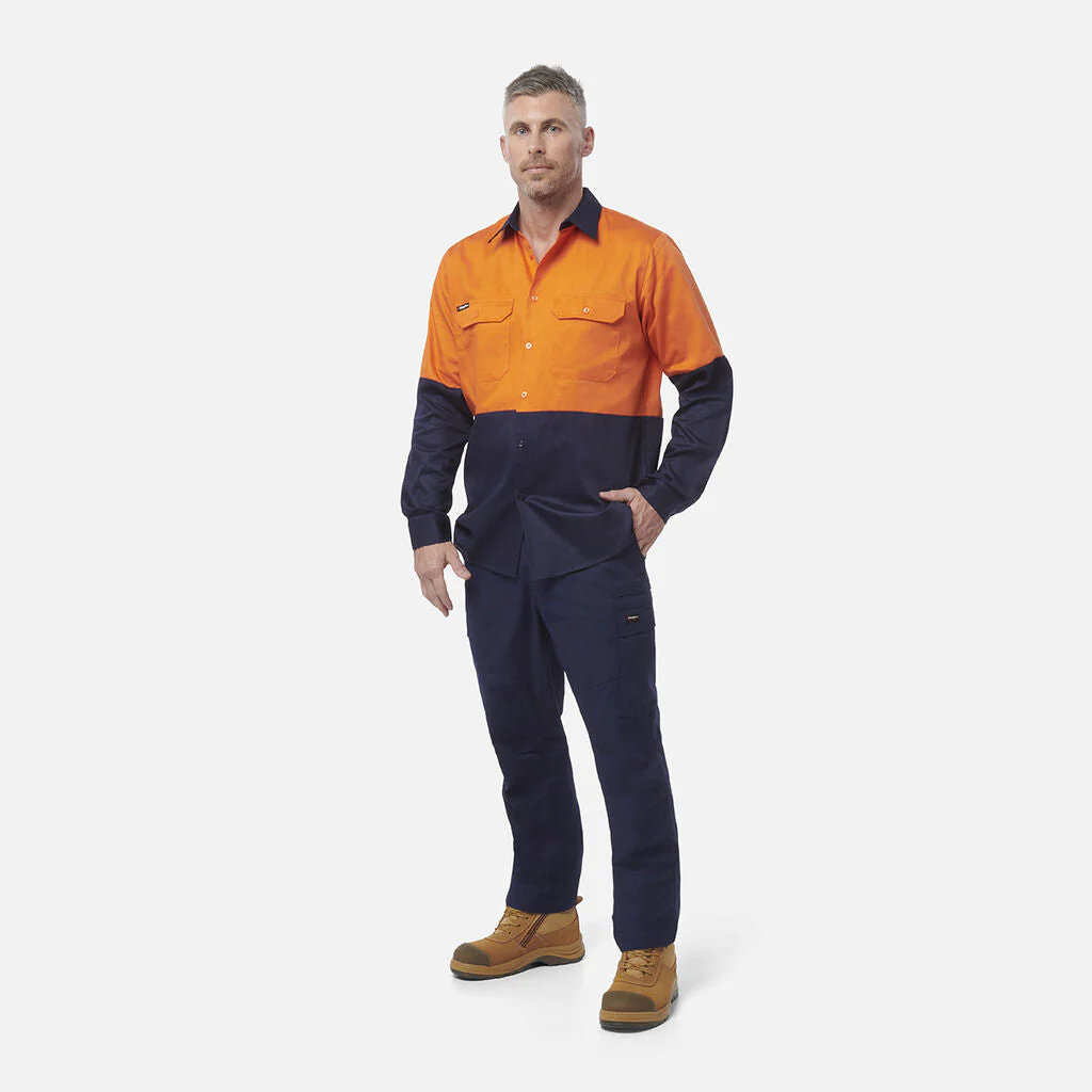 King Gee Originals Hi-Vis Long Sleeve Drill Work Shirt ( K54015 ) - Image 6