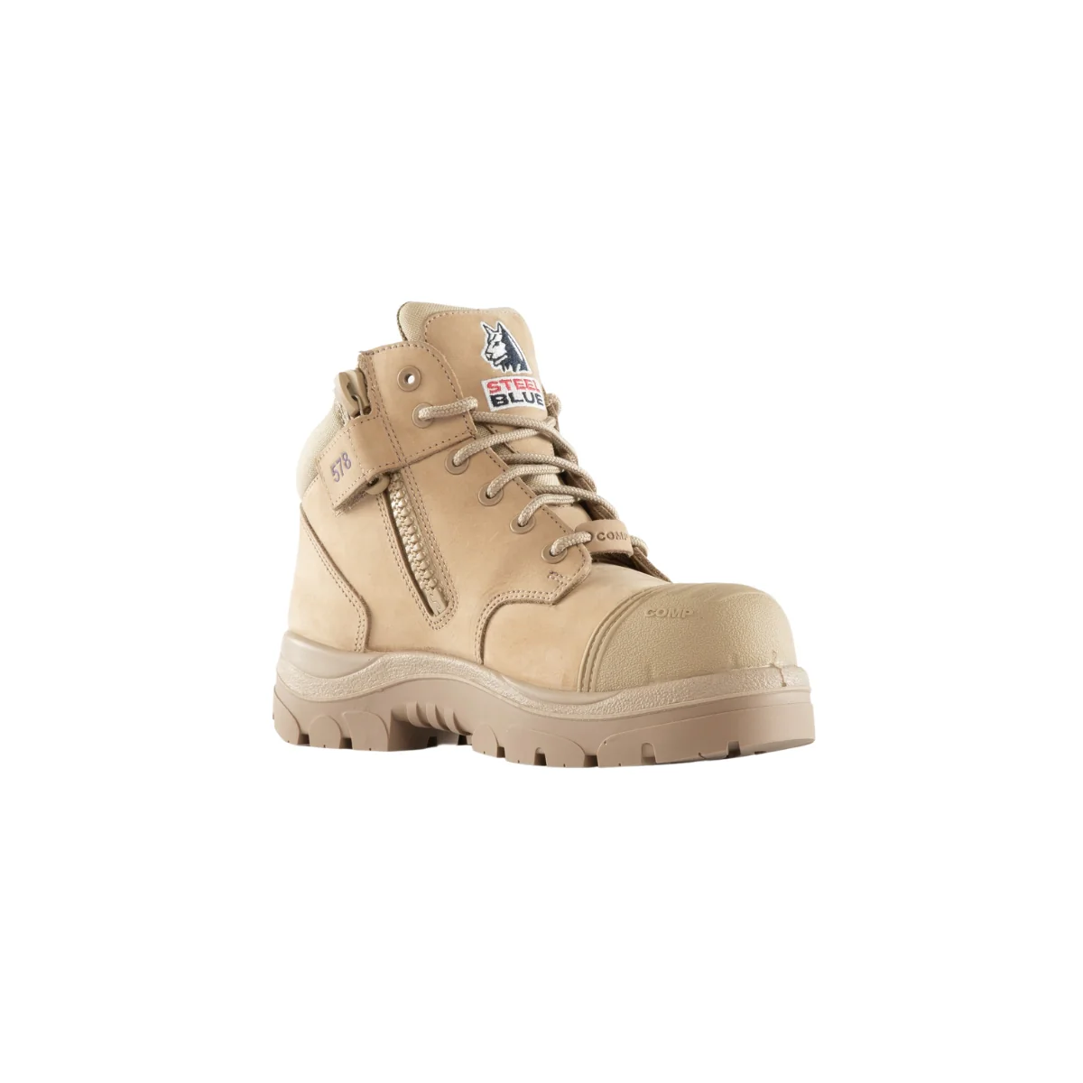 Steel Blue Parkes Women's Lace Up Zip Side Safety Composite Boot with Scuff Cap (518578)