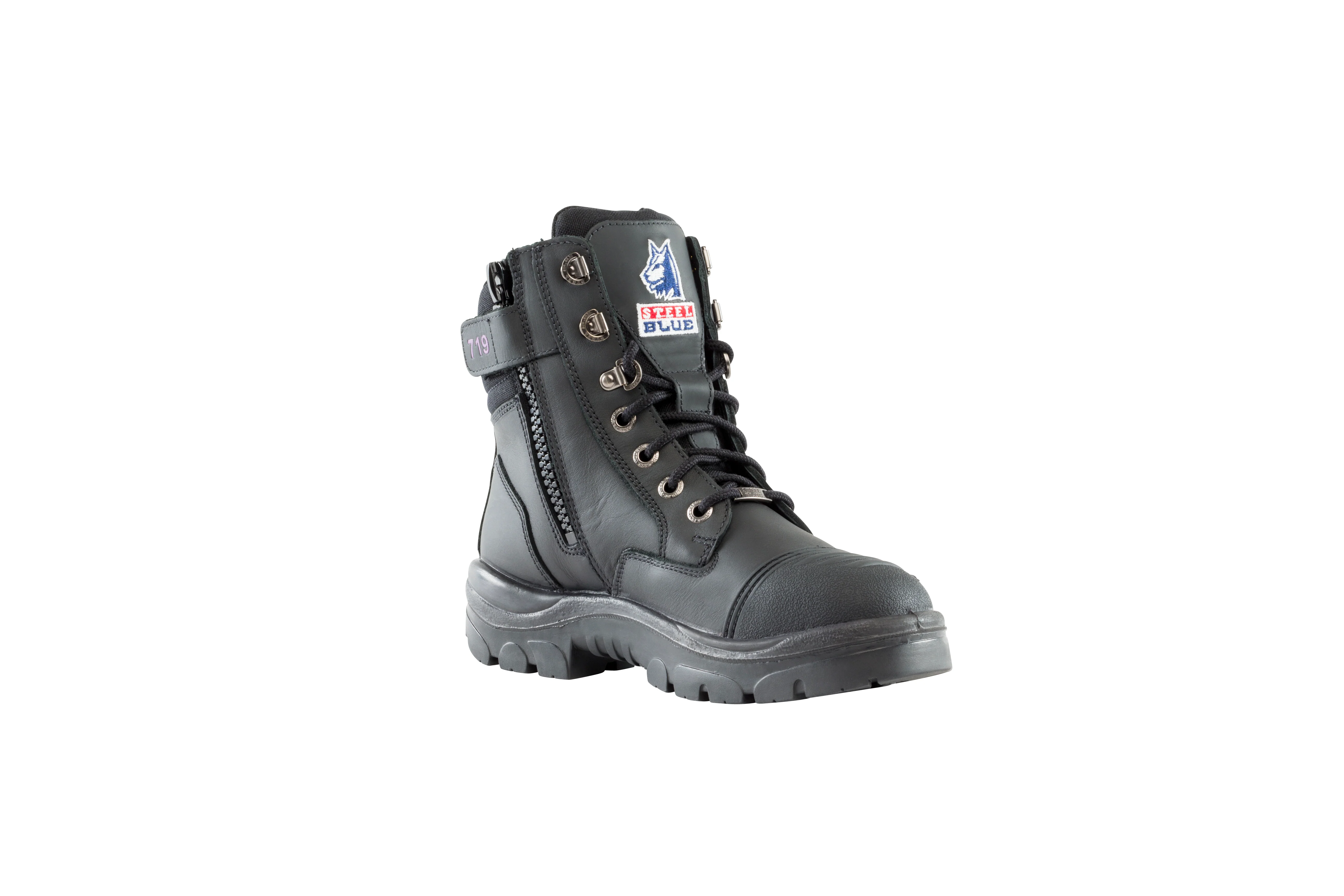 Steel Blue Southern Cross Women's Lace Up Zip Side Safety Boot with Scuff Cap (512719) - Image 2