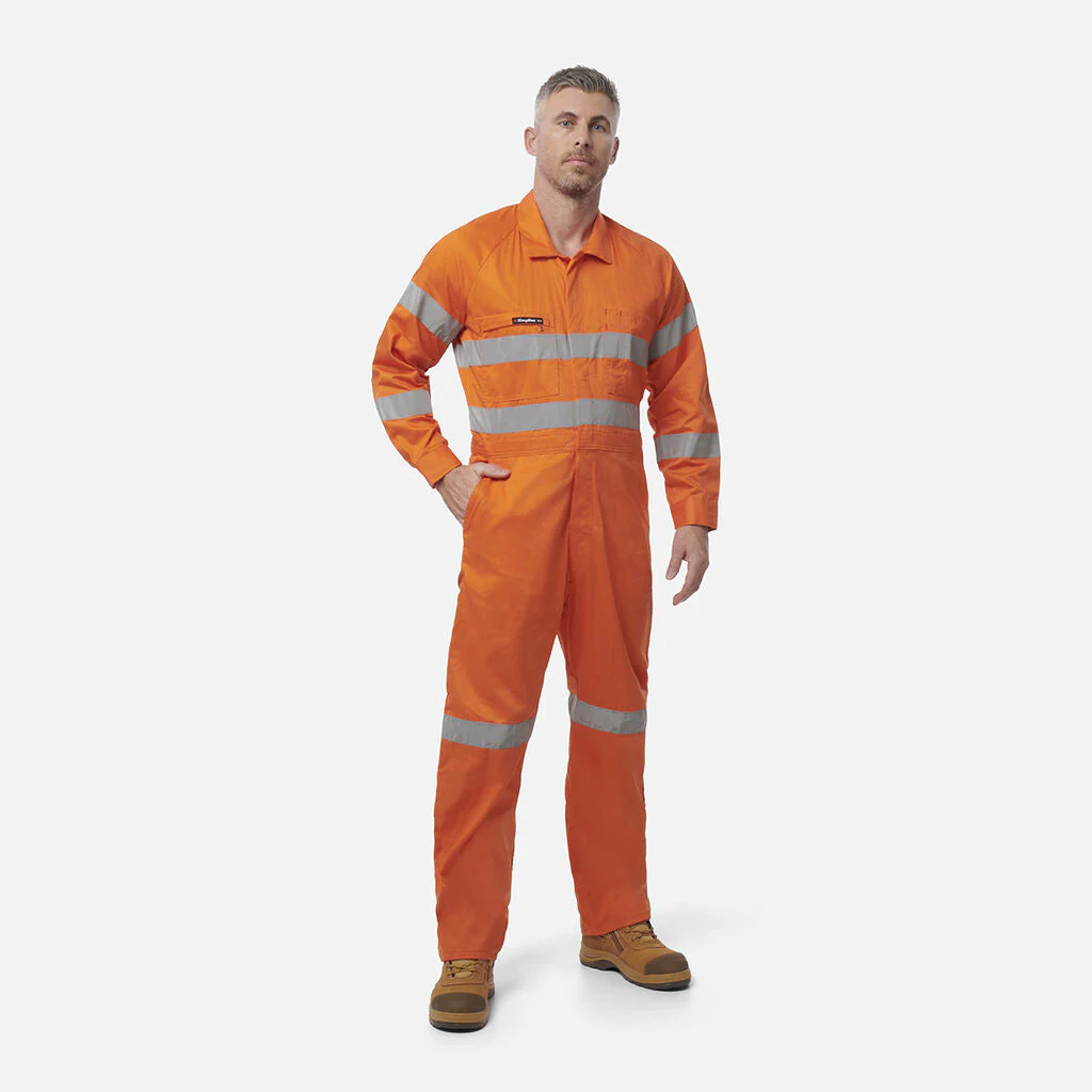 King Gee Originals Hi-Vis Lightweight Reflective Drill Work Overalls (K51305) - Image 4