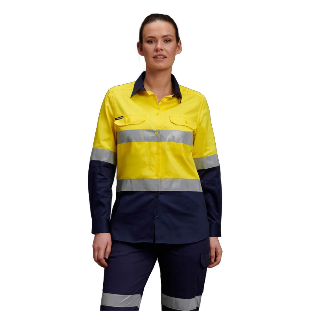 King Gee Women's Hi-Vis Reflective Long Sleeve Work Shirt (K44532) - Image 6