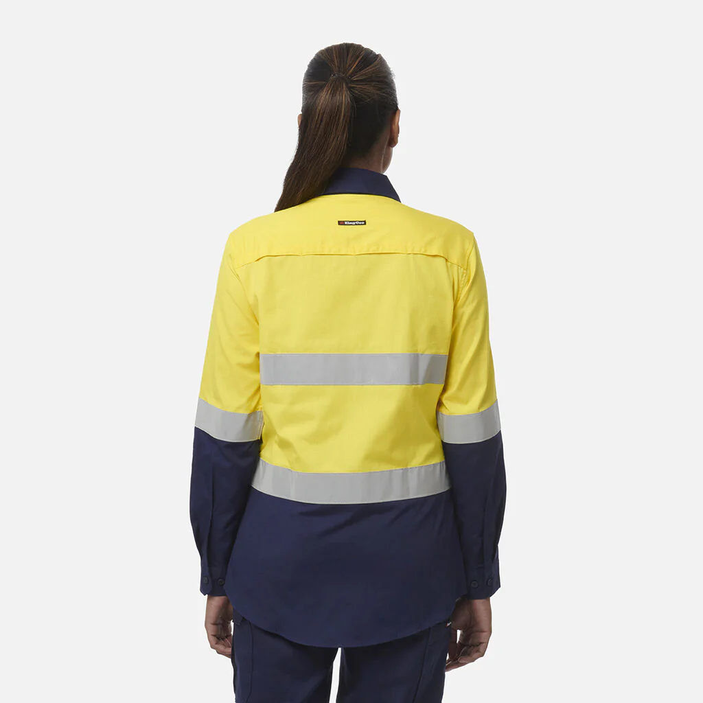King Gee Women's Workcool Vented Spliced Spliced Shirt Taped Long Sleeve (K44227) - Image 5