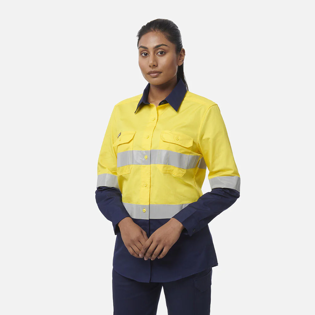 King Gee Women's Workcool Vented Spliced Spliced Shirt Taped Long Sleeve (K44227) - Image 6