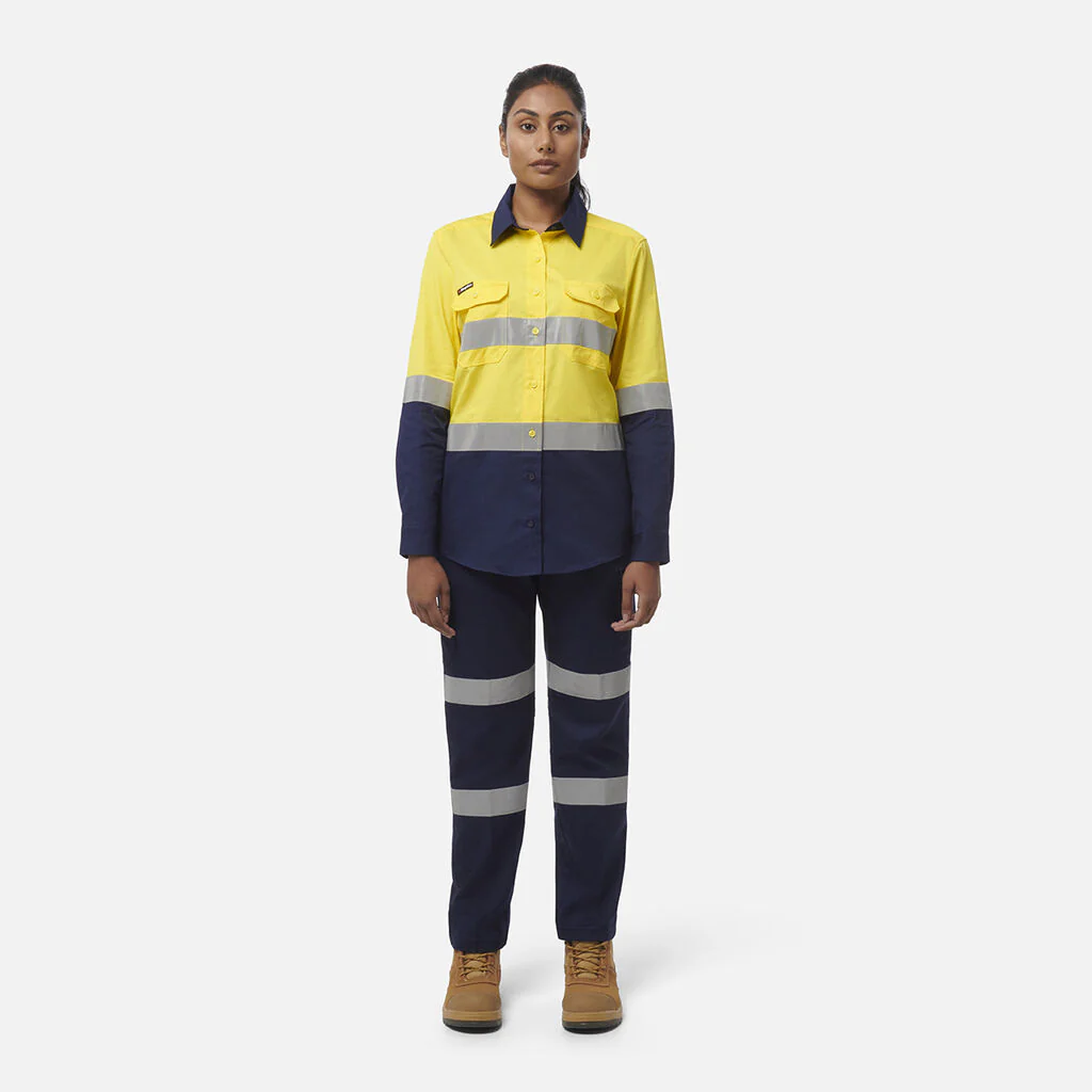 King Gee Women's Workcool Vented Spliced Spliced Shirt Taped Long Sleeve (K44227) - Image 9